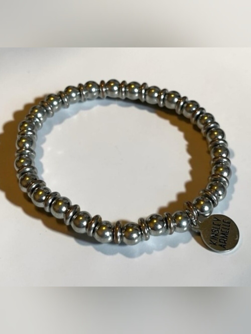 Kinsley Armelle Polished Silver Bead Charm Bracelet